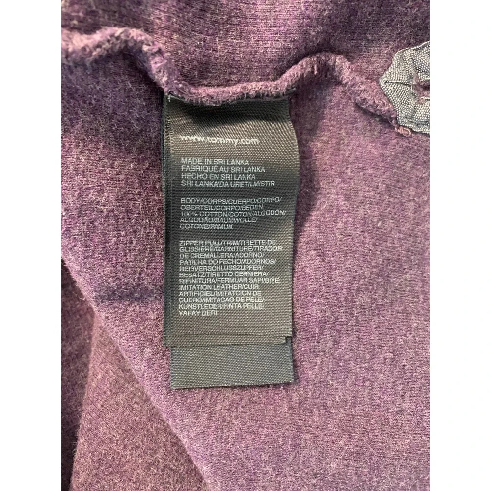 (E-191)Tommy Hilfiger Men's Pullover Sweater Large Purple 1/4 Zip‎ Cotton Casual